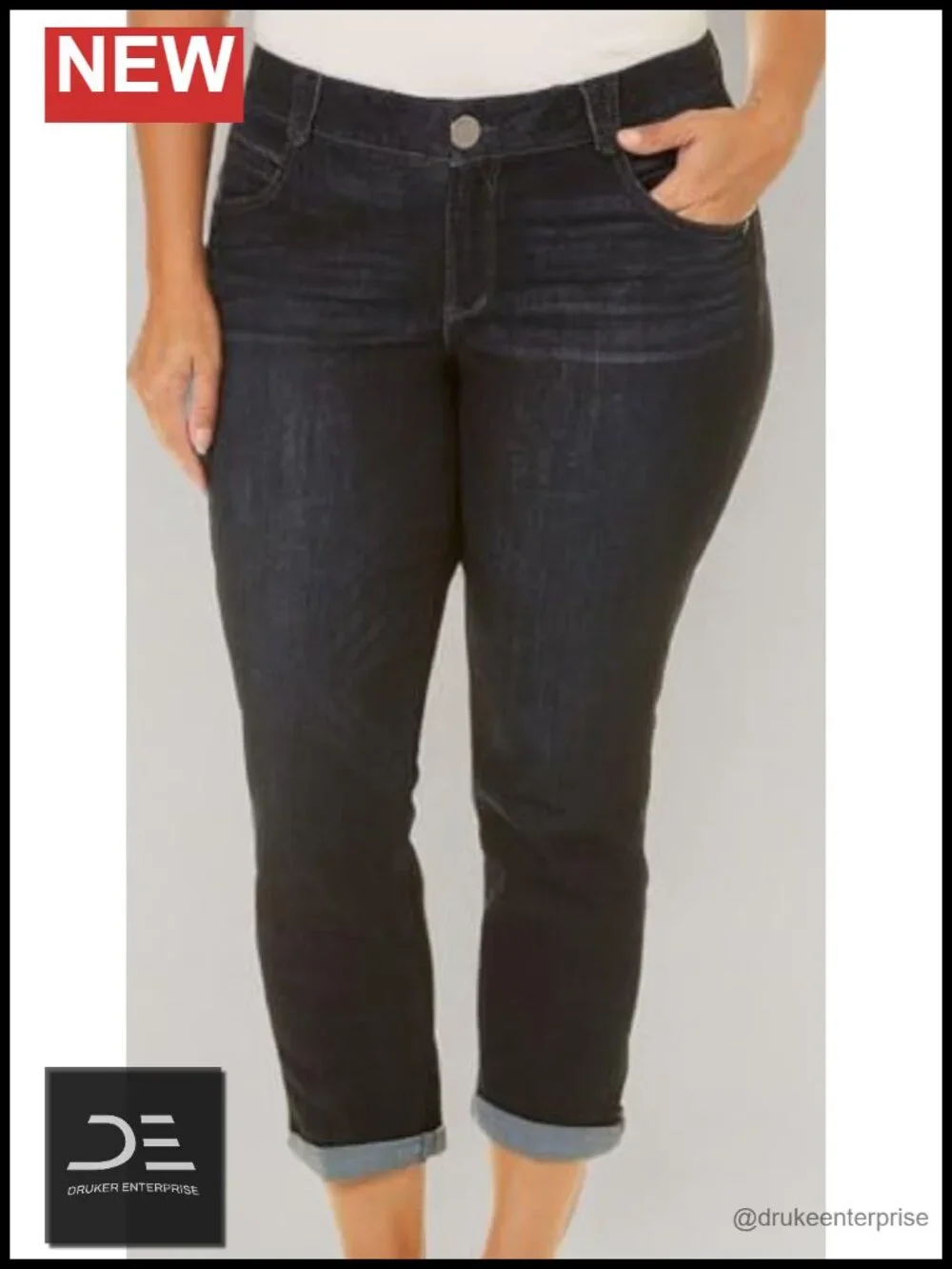 Women's Plus Size Ab Solution Crop Skinny Jeans with Mesh Panels